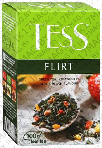 Чай Tess "Flirt" зеленый с клубникой 100 гр. листовой