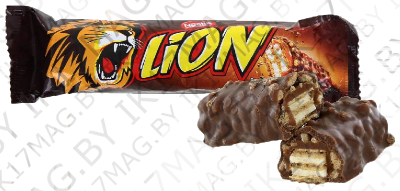 Батончик Lion King c карамелью и пшеничными хлопьями 42 гр. Nestle
