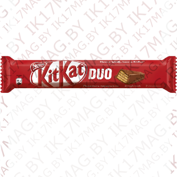 Батончик шоколадный молочный с хрустящей вафлей "Kit Kat" 58 гр. DUO