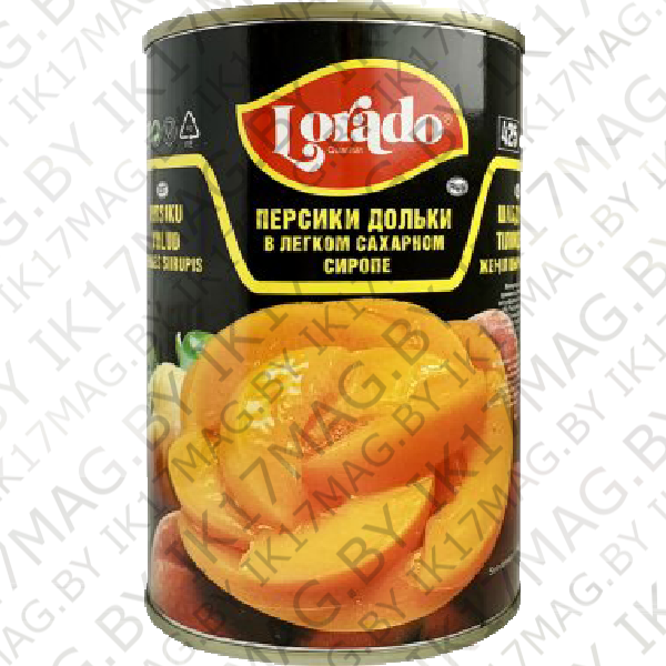 Персики дольки в легком сиропе «Lorado» 425 мл. 410 гр.