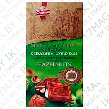 Шоколад молочный "Спартак с цельным фундуком"90гр