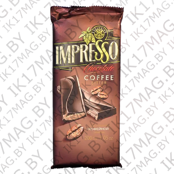 Шоколад горький "Impresso" с кофейной начинкой 200г