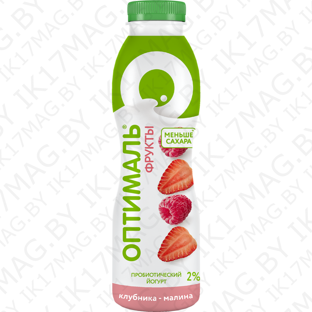 Йогурт питьевой «Оптималь» клубника, малина, 2%, 415 г