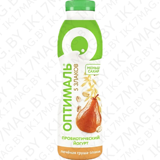 Йогурт "Оптималь" печеная груша-злаки 415гр 2%
