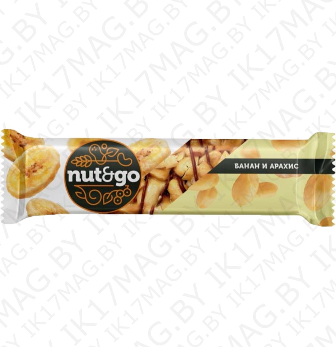 Батончик глазированный Nut N GO c арах.и банан 42г