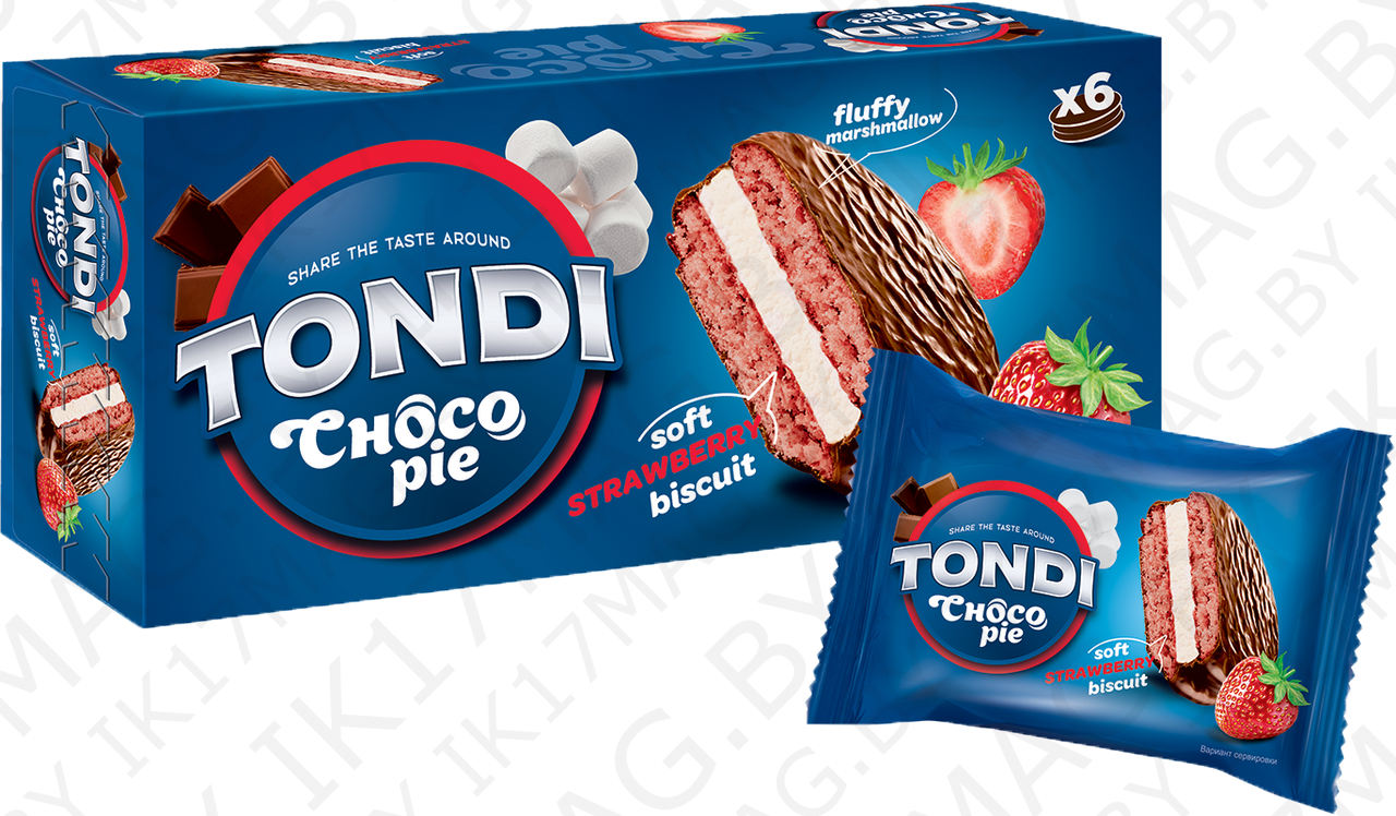 Tondi Choco Pie клубничное 180г