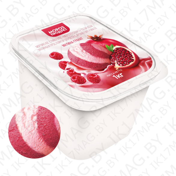 Мороженое малина,прослойка щербета,гранат 1кг