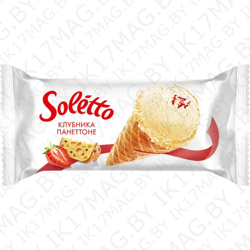 Десерт заморожен. Soletto панетоне-клубника 75г