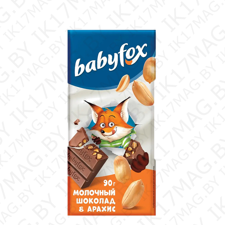 Молочный шоколад " babyfox c арахисом  90г